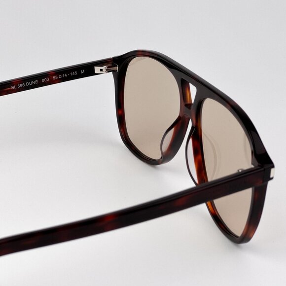 Saint Laurent DUNE Sunglasses – Havana Brown Aviator Frame | Model SL596 003 - Picture 8 of 13